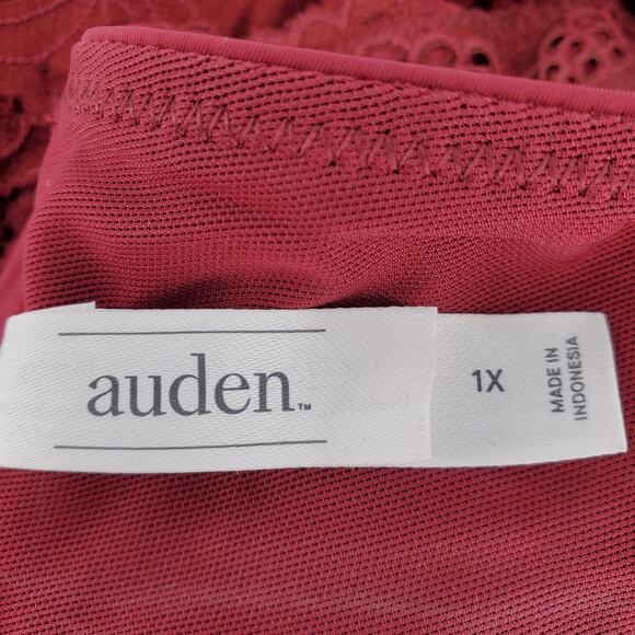 Auden 1X Berry Red Lightly Lined Racerback Bralette Wirefree Adjustable Straps‎ - Picture 3 of 8
